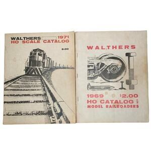 2 Walthers HO Catalogs 1969 and 1971 Model Railroad Reference Books Vintage